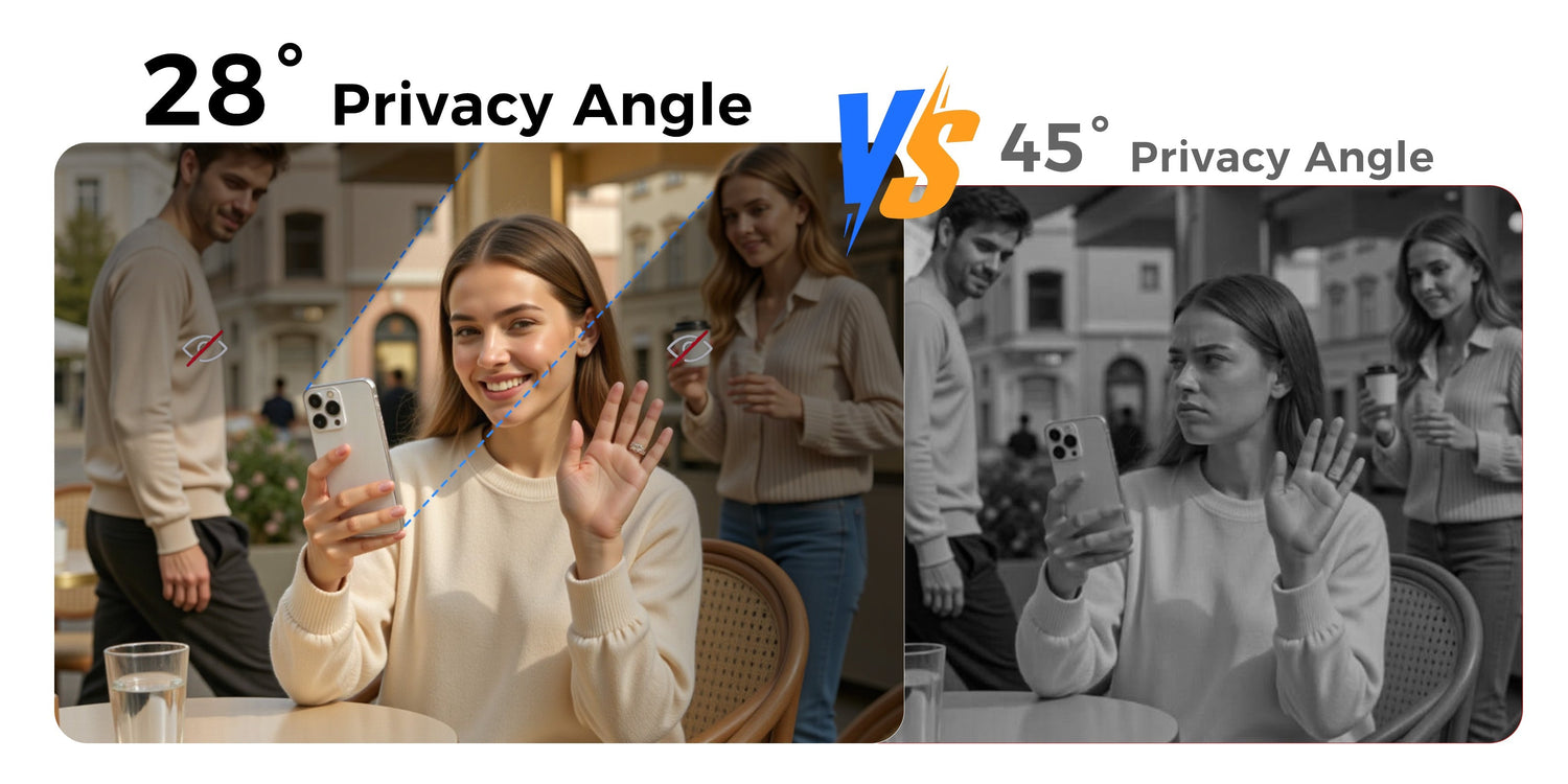 28° vs. 45°: Why Narrow Viewing Angles Matter for Your Privacy Screen Protector