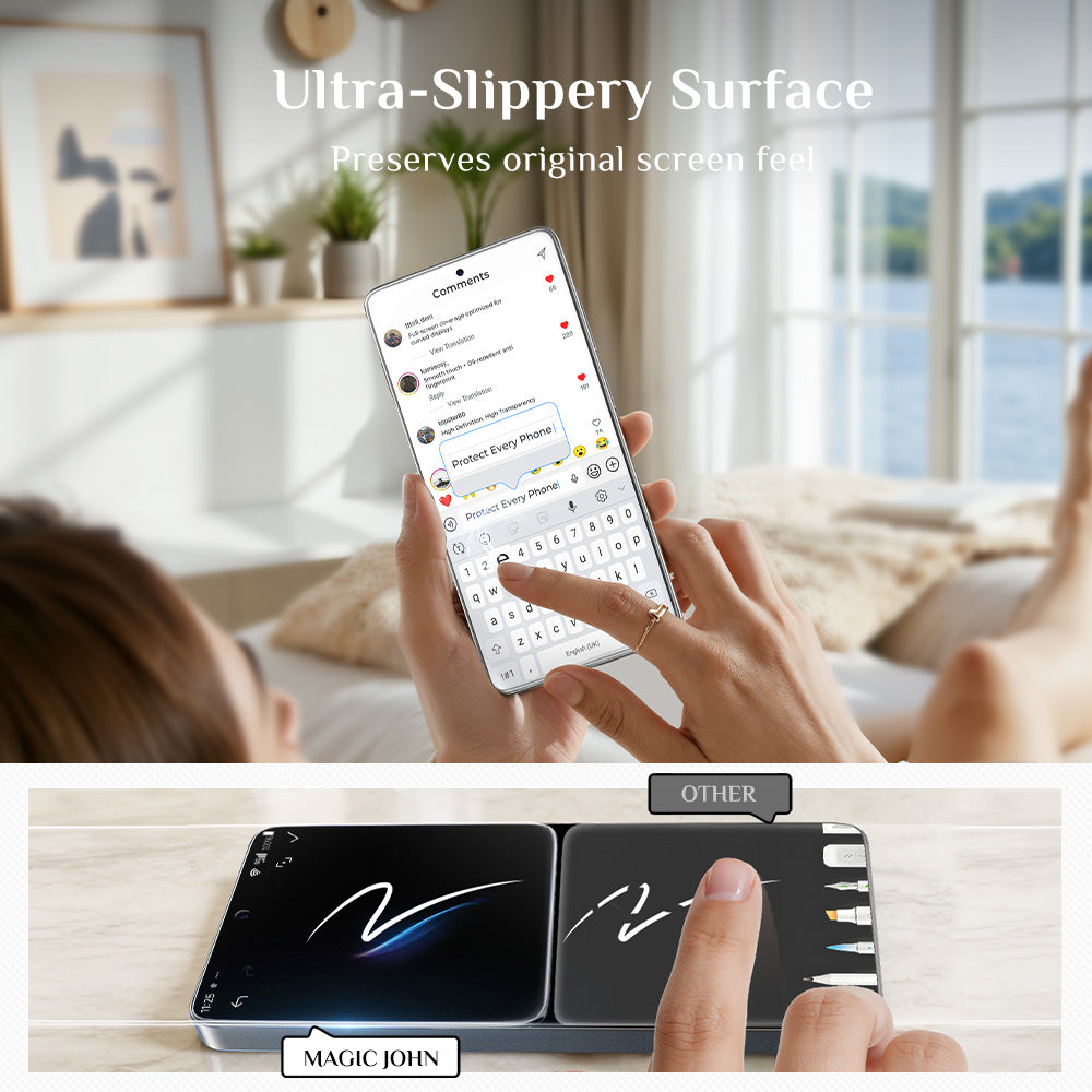 MAGIC JOHN 2nd Generation Samsung Screen Protector - Dust Free Without Bubbles
