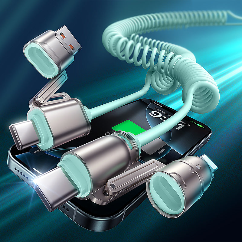 MAGIC JOHN 4-IN-1 Coiled Multi-Charging Cable