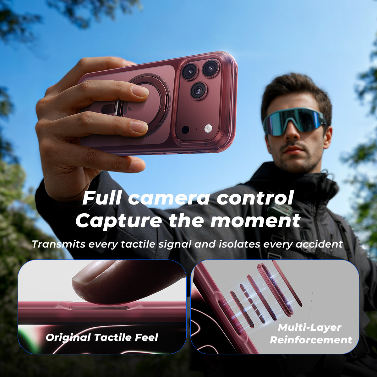 Funda con soporte y airbag MagSafe para iPhone 18 K126