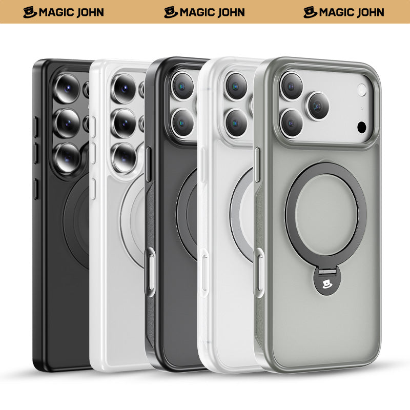 MAGIC JOHN 360° Invisible Magnetic Stand Phone Case for iPhone/Samsung