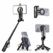 Phone holder with stand and clip, branded 'Magic John', on a white background.