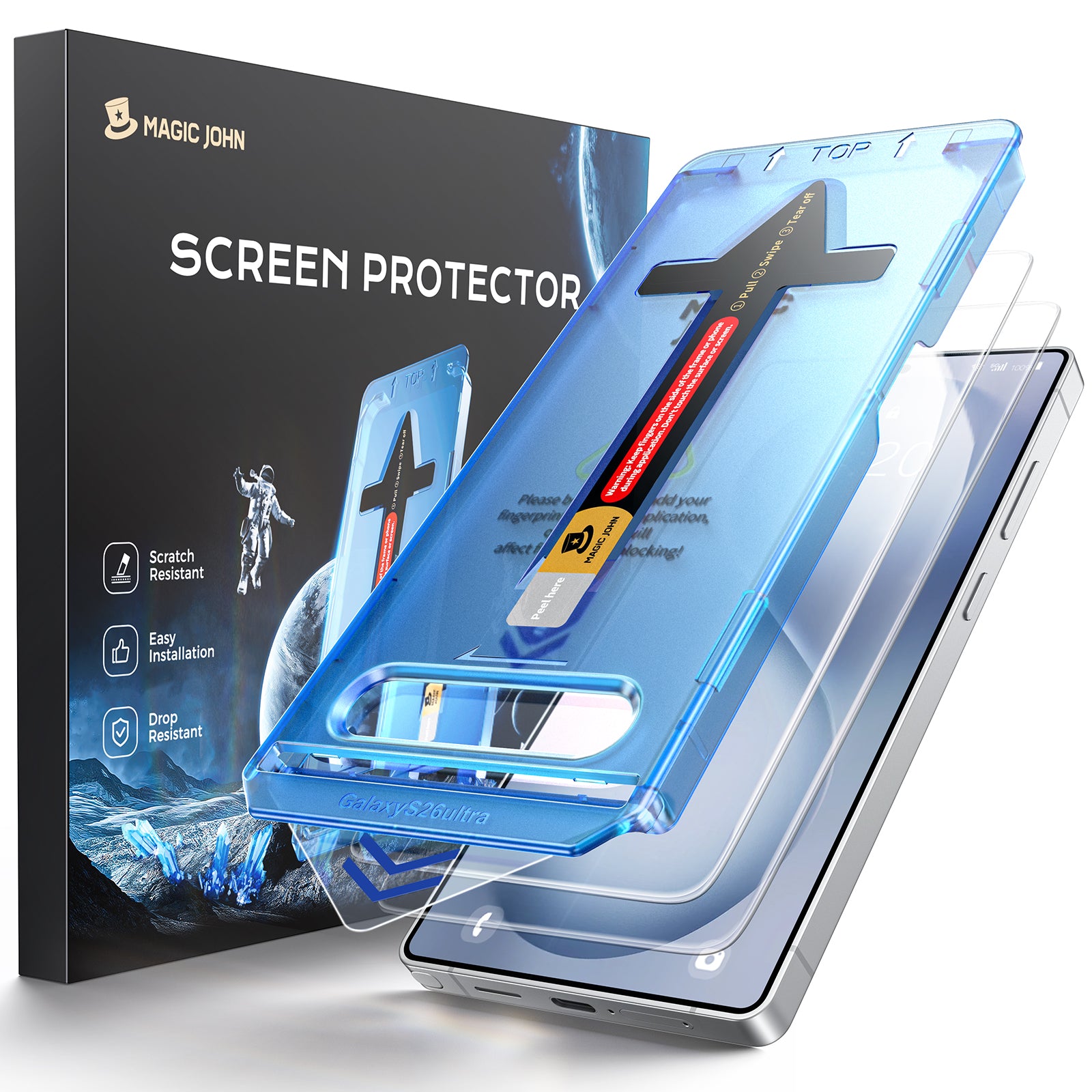 MAGIC JOHN 2nd Generation Samsung Screen Protector - Dust Free Without Bubbles