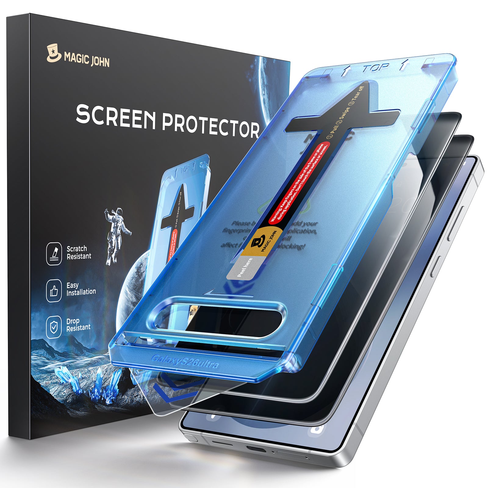 MAGIC JOHN 2nd Generation Samsung Screen Protector - Dust Free Without Bubbles