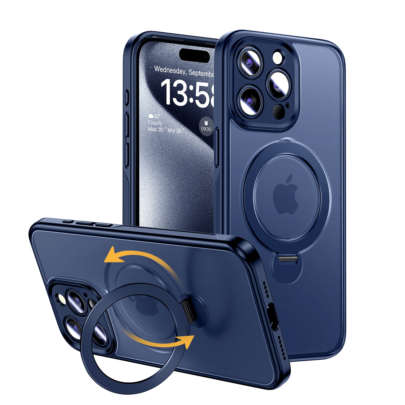 MAGIC JOHN 360° Invisible Magnetic Stand Phone Case for iPhone/Samsung