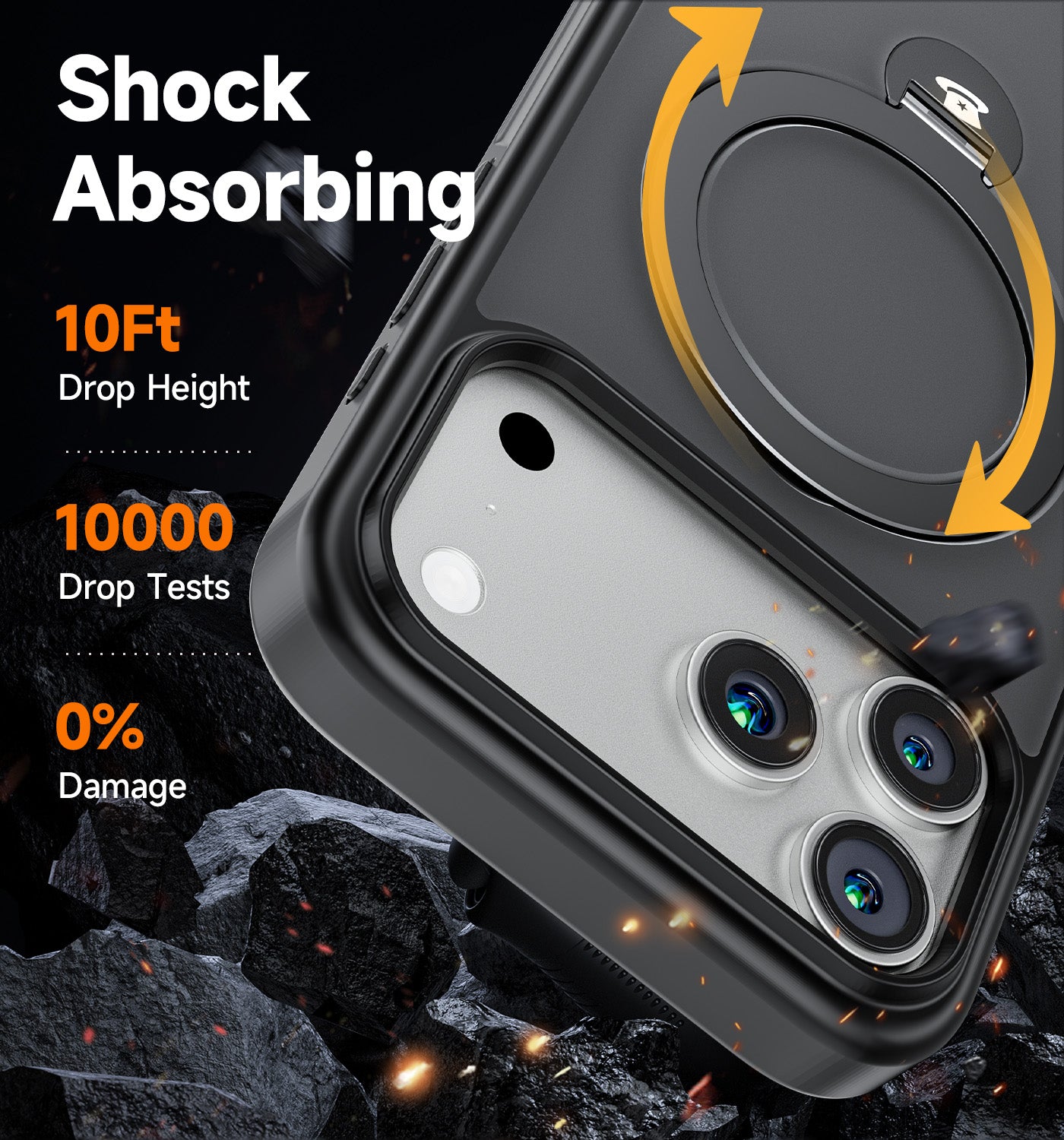 MAGIC JOHN 360° Invisible Magnetic Stand Phone Case for iPhone/Samsung