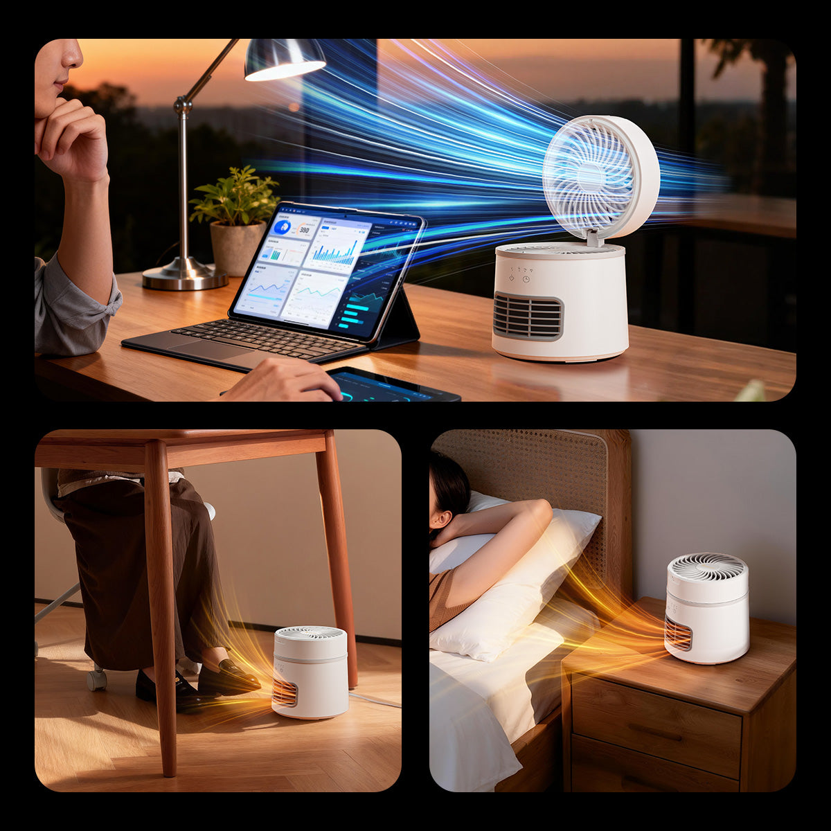 MAGIC JOHN 2-in-1 Portable Desktop Hot & Cool Fan