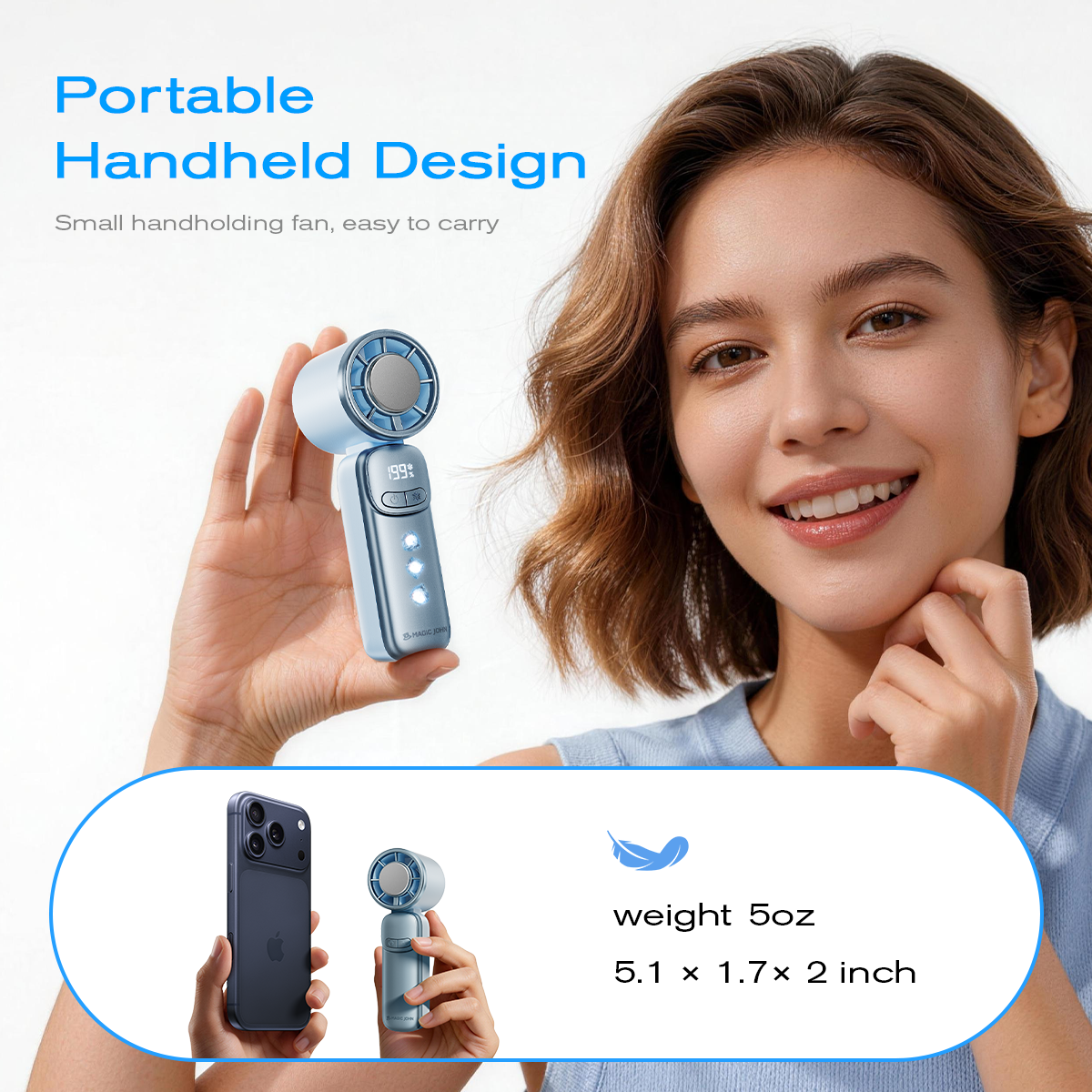 MAGIC JOHN Mini Handheld Cooling Fan