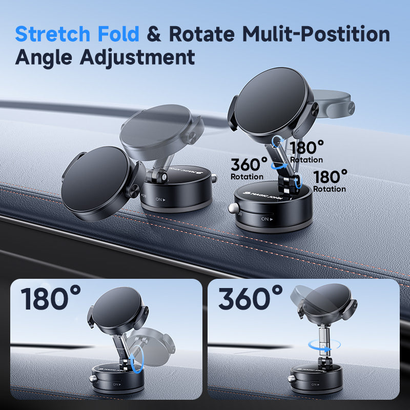 MAGIC JOHN Vacuum Suction Cup Car Phone Mount for MagSafe