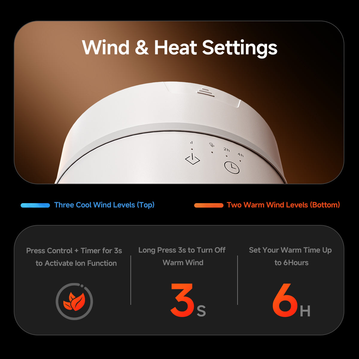 MAGIC JOHN 2-in-1 Portable Desktop Hot & Cool Fan