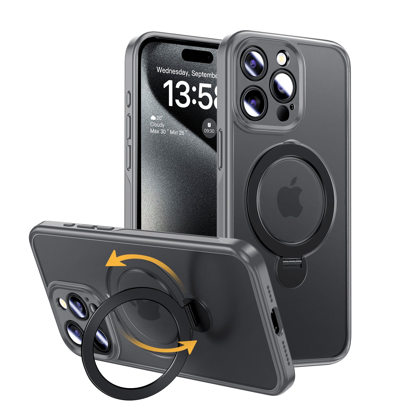 MAGIC JOHN 360° Invisible Magnetic Stand Phone Case for iPhone/Samsung