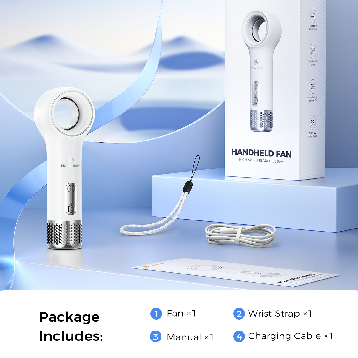 MAGIC JOHN Handheld Bladeless Fan