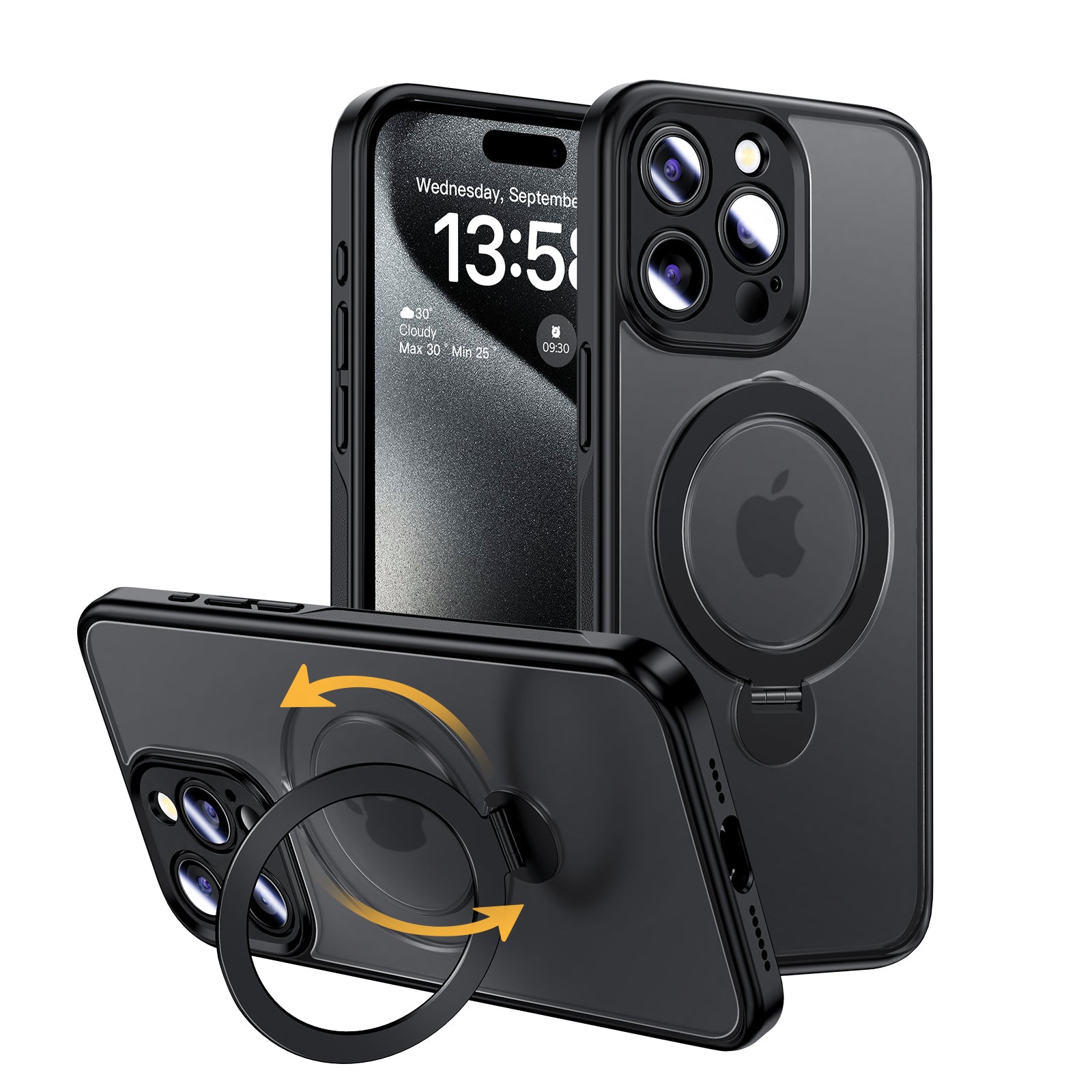 MAGIC JOHN 360° Invisible Magnetic Stand Phone Case for iPhone/Samsung