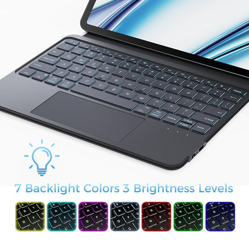 MAGIC JOHN Portable Bluetooth Magic Keyboard Case with iPad 8''–11''