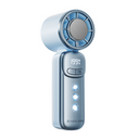MAGIC JOHN mini handheld cooling fan, blue, LED display shows 199% speed