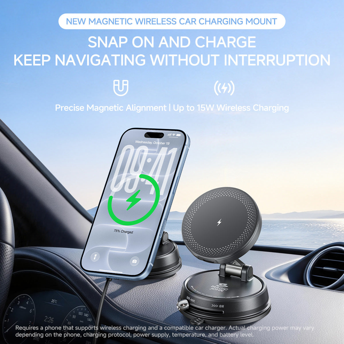 Support voiture magnétique clipsable 360°