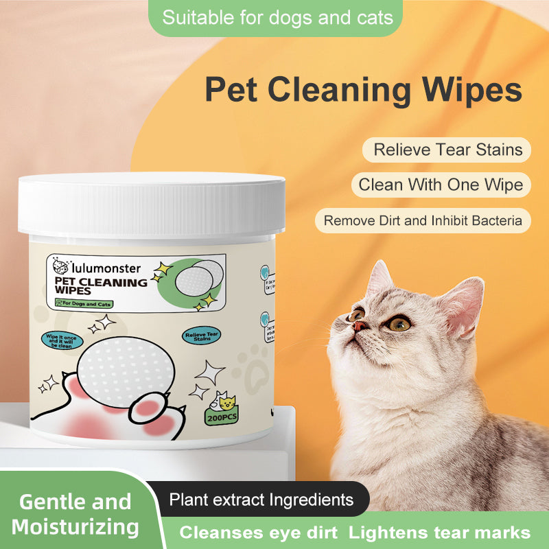 lulumonster Finger Wipes for Dogs & Cats Cleaning Eyes Teeth Ears