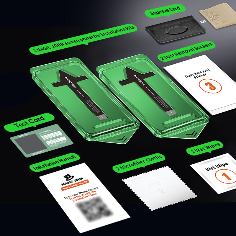 MAGIC JOHN iPhone 17/ Air/ Pro/ Pro Max Screen Protector - Dust Free Without Bubbles