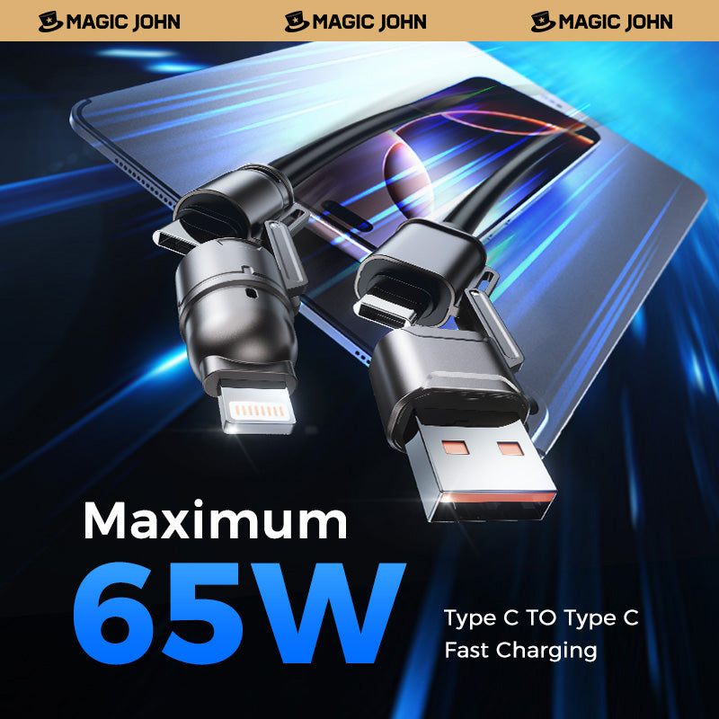 4-in-1 USB-C 65W Fast Charging Cable