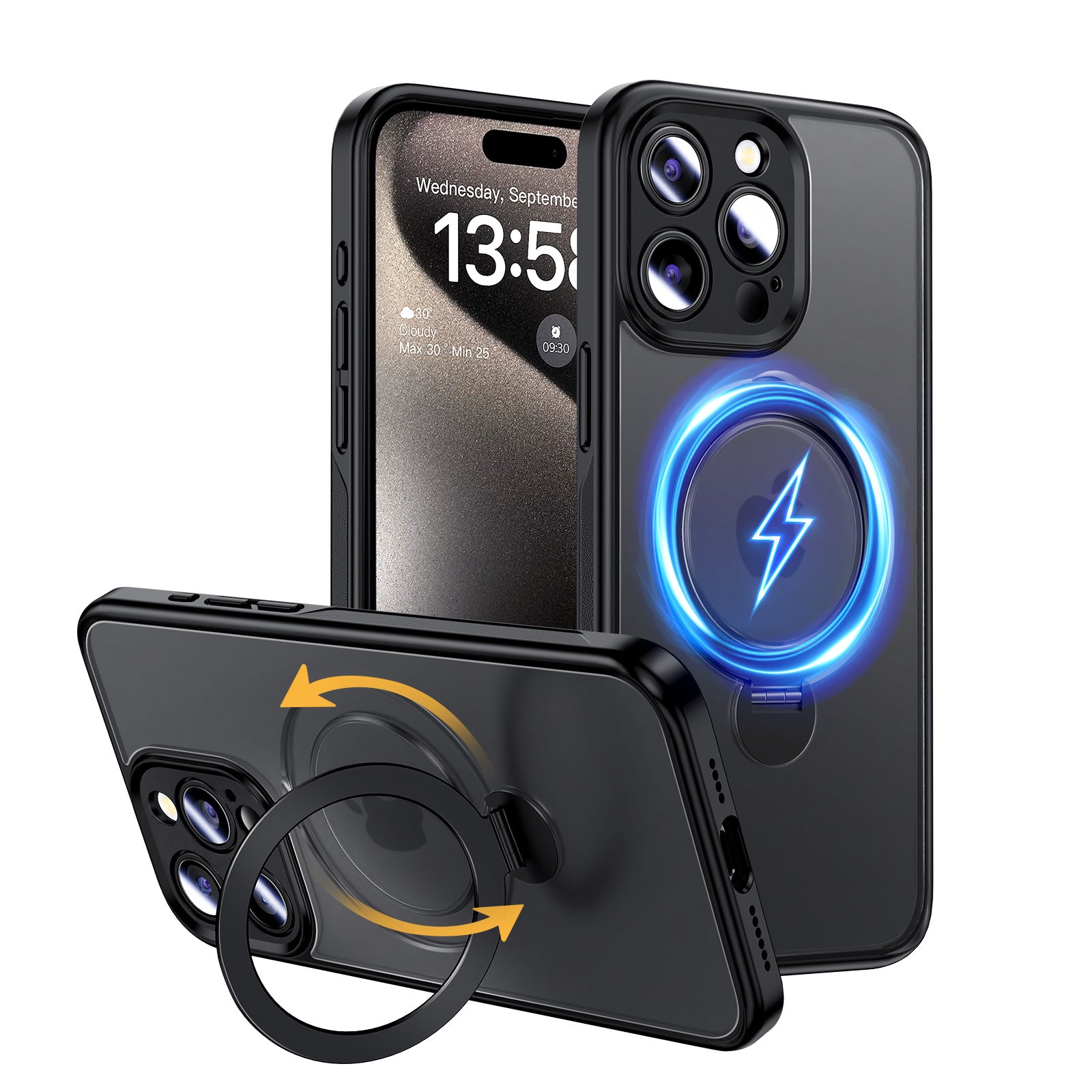 MAGICJOHN 360° Invisible Magnetic Stand Phone Case