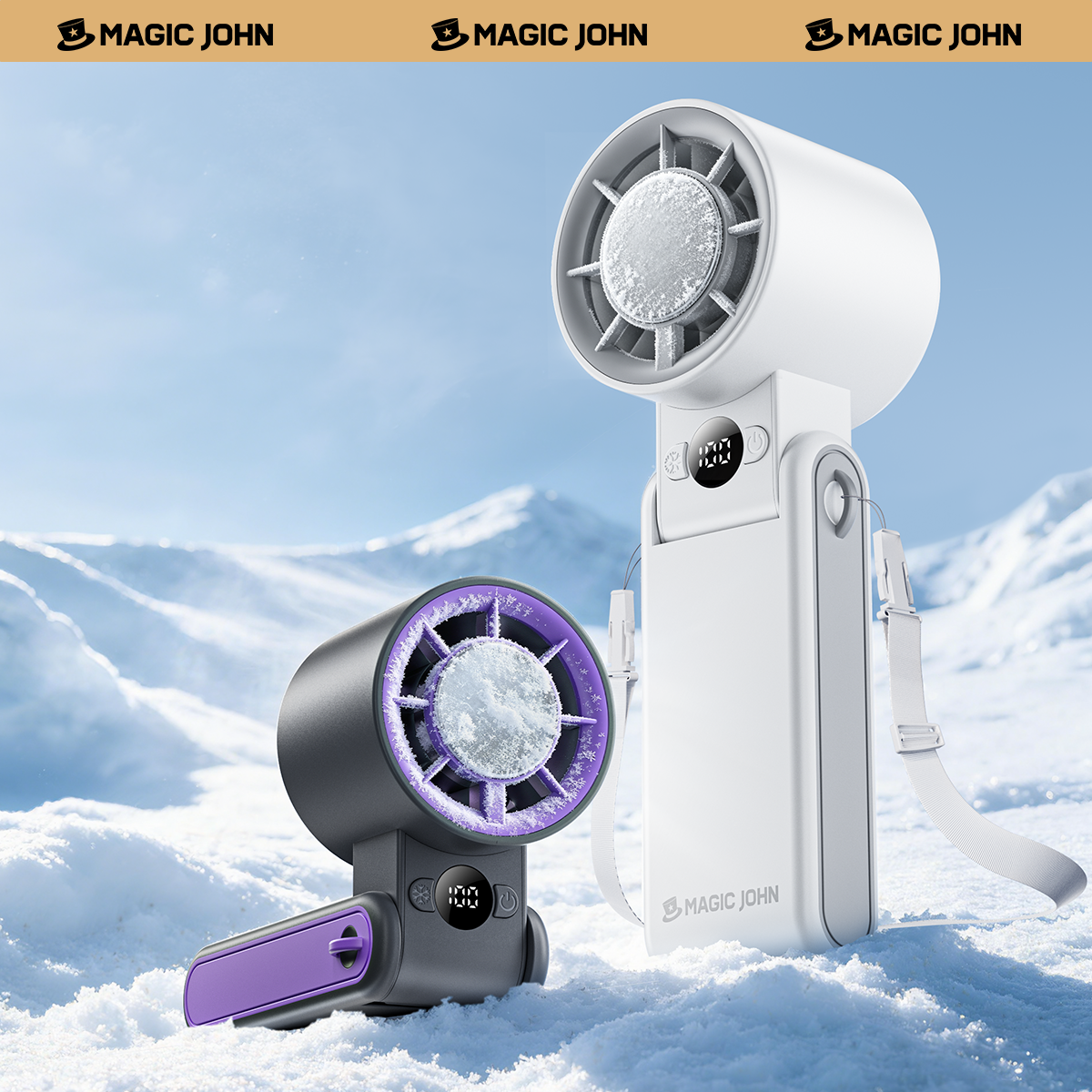 MAGIC JOHN 3 in 1 Mini Handheld Foldable Cooling Fan