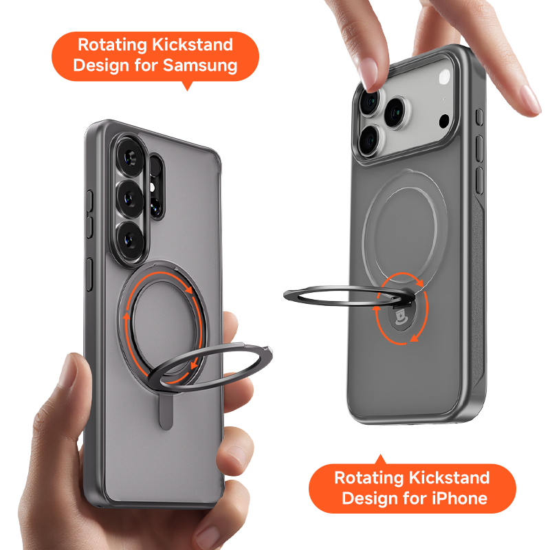 MAGIC JOHN 360° Invisible Magnetic Stand Phone Case for iPhone/Samsung