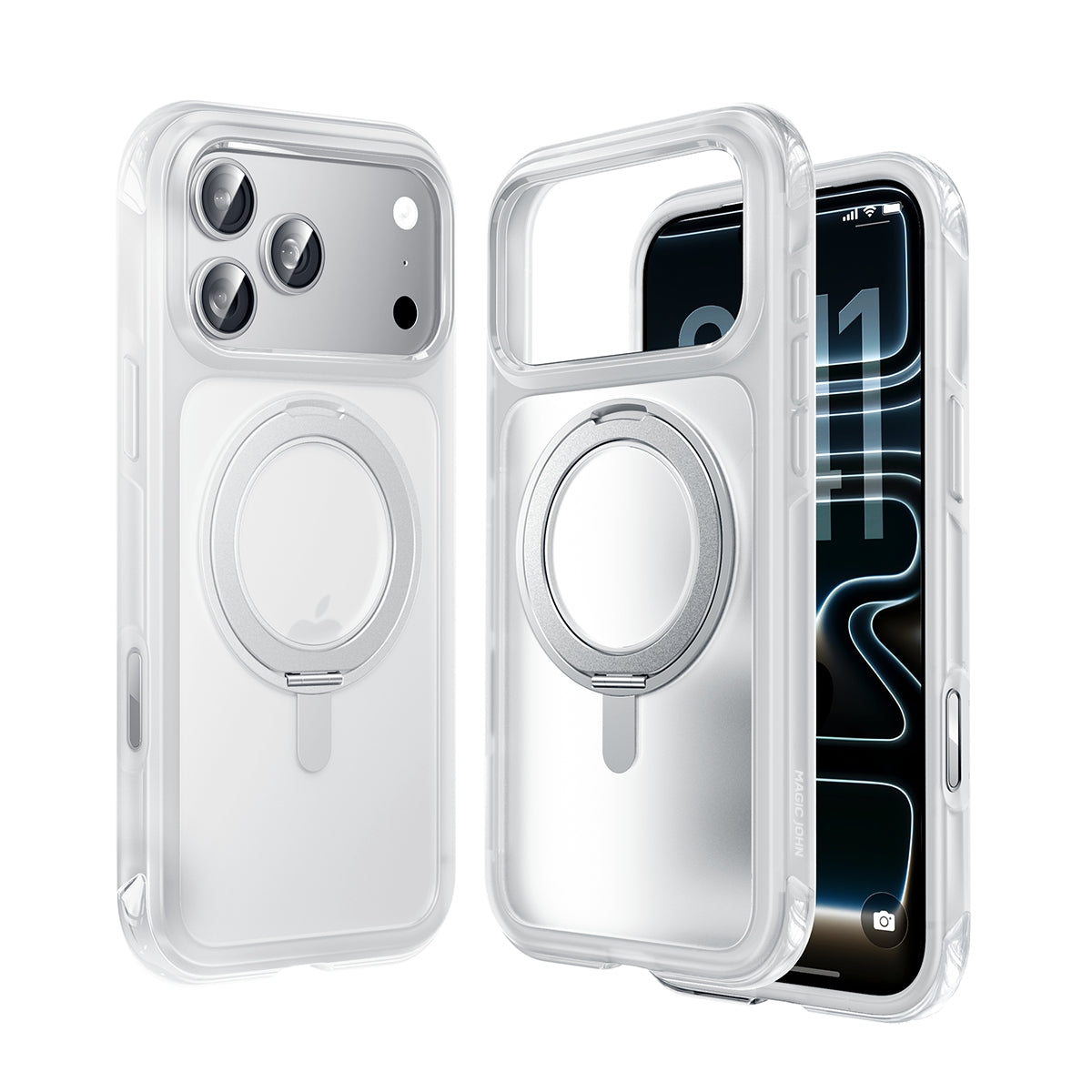 MAGIC JOHN iPhone 17 Guardian Air Cushion Kickstand Case with Magsafe