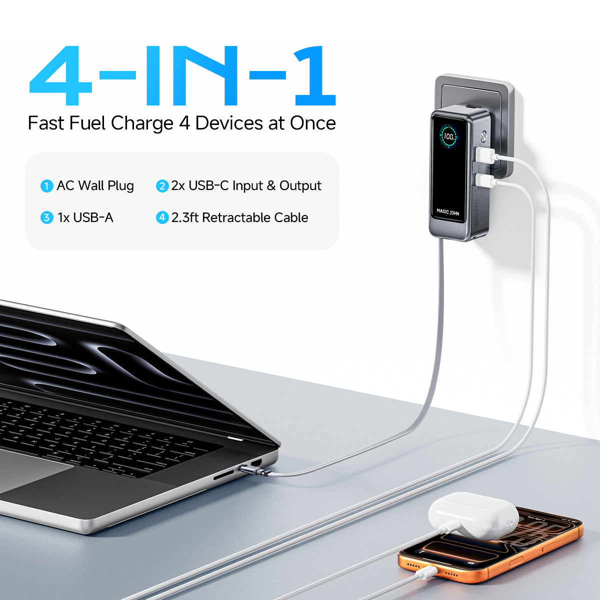 MAGIC JOHN 4-IN-1 67W Power Bank