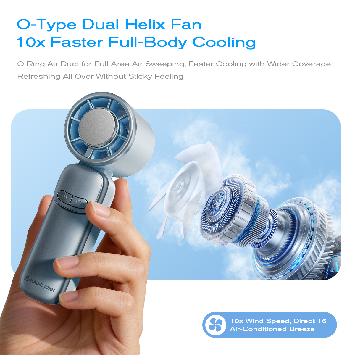 MAGIC JOHN Mini Handheld Cooling Fan
