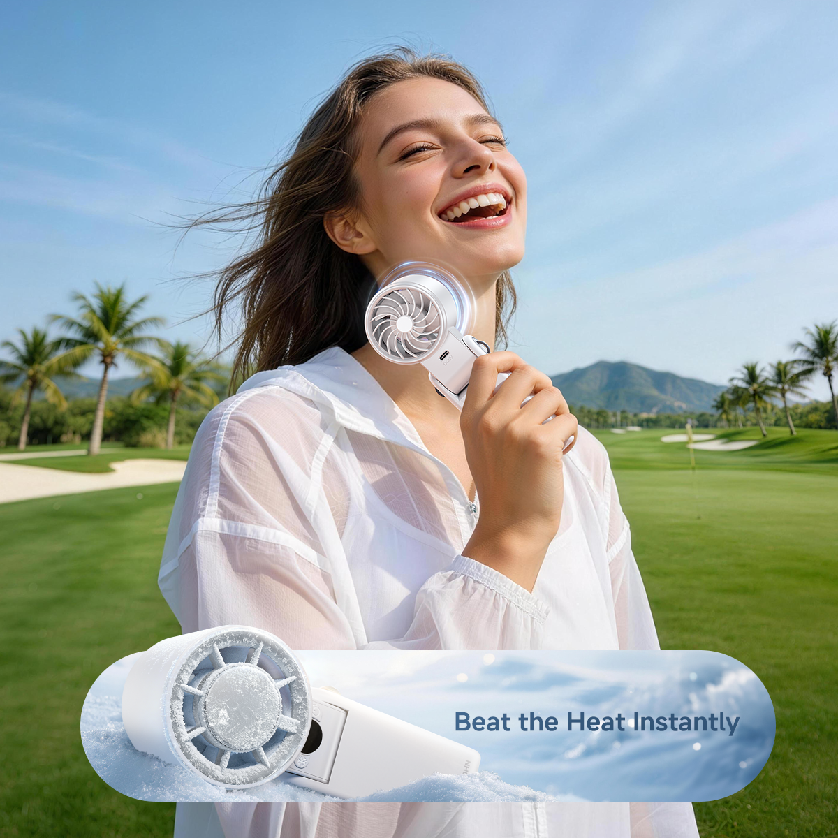 MAGIC JOHN 3 in 1 Mini Handheld Foldable Cooling Fan