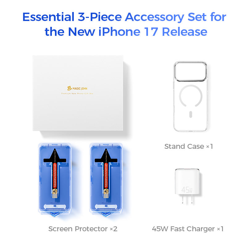 MAGIC JOHN 3 Piece Accessory Set for iPhone 17 / Air / Pro / Pro Max
