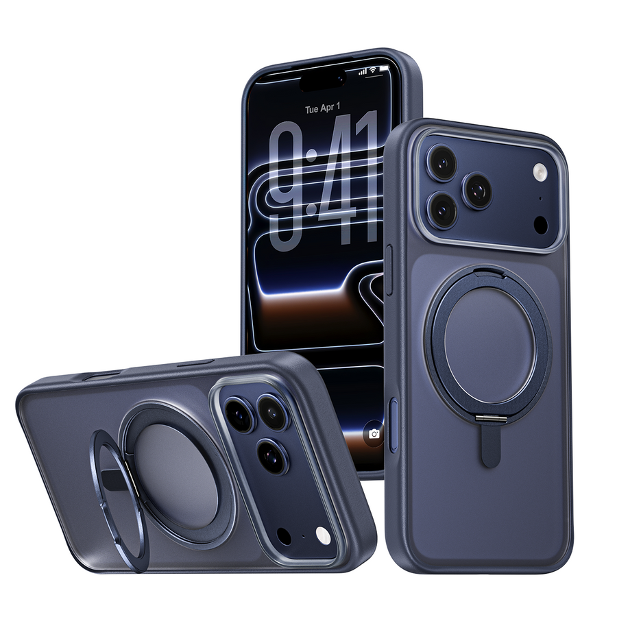 iPhone 17 K128 360° Magnetic Ring Stand Phone Case