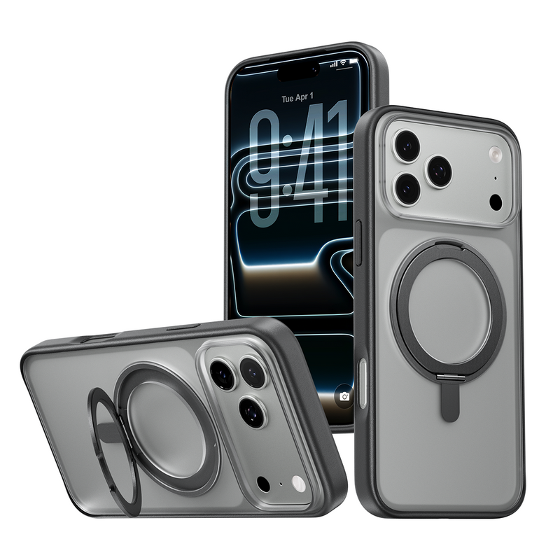 iPhone 17 K128 360° Magnetic Ring Stand Phone Case