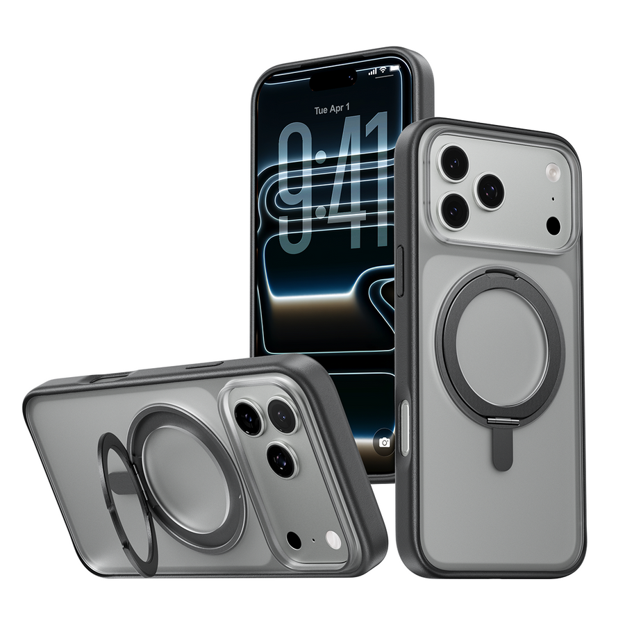 iPhone 17 K128 360° Magnetic Ring Stand Phone Case