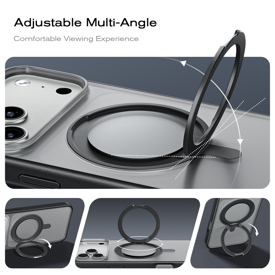 iPhone 17 K128 360° Magnetic Ring Stand Phone Case