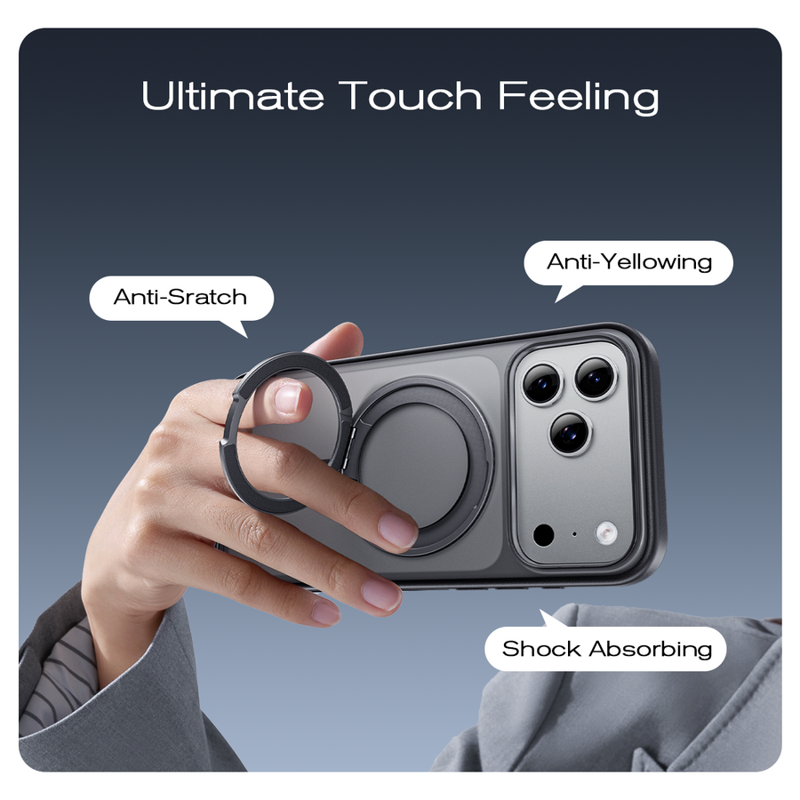iPhone 17 K128 360° Magnetic Ring Stand Phone Case