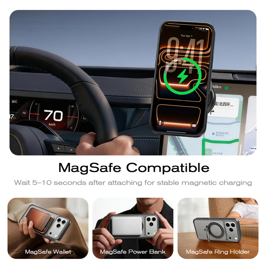 iPhone 17 K128 360° Magnetic Ring Stand Phone Case