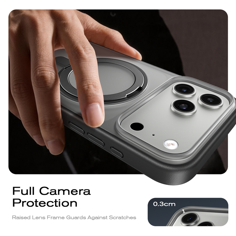 iPhone 17 K128 360° Magnetic Ring Stand Phone Case