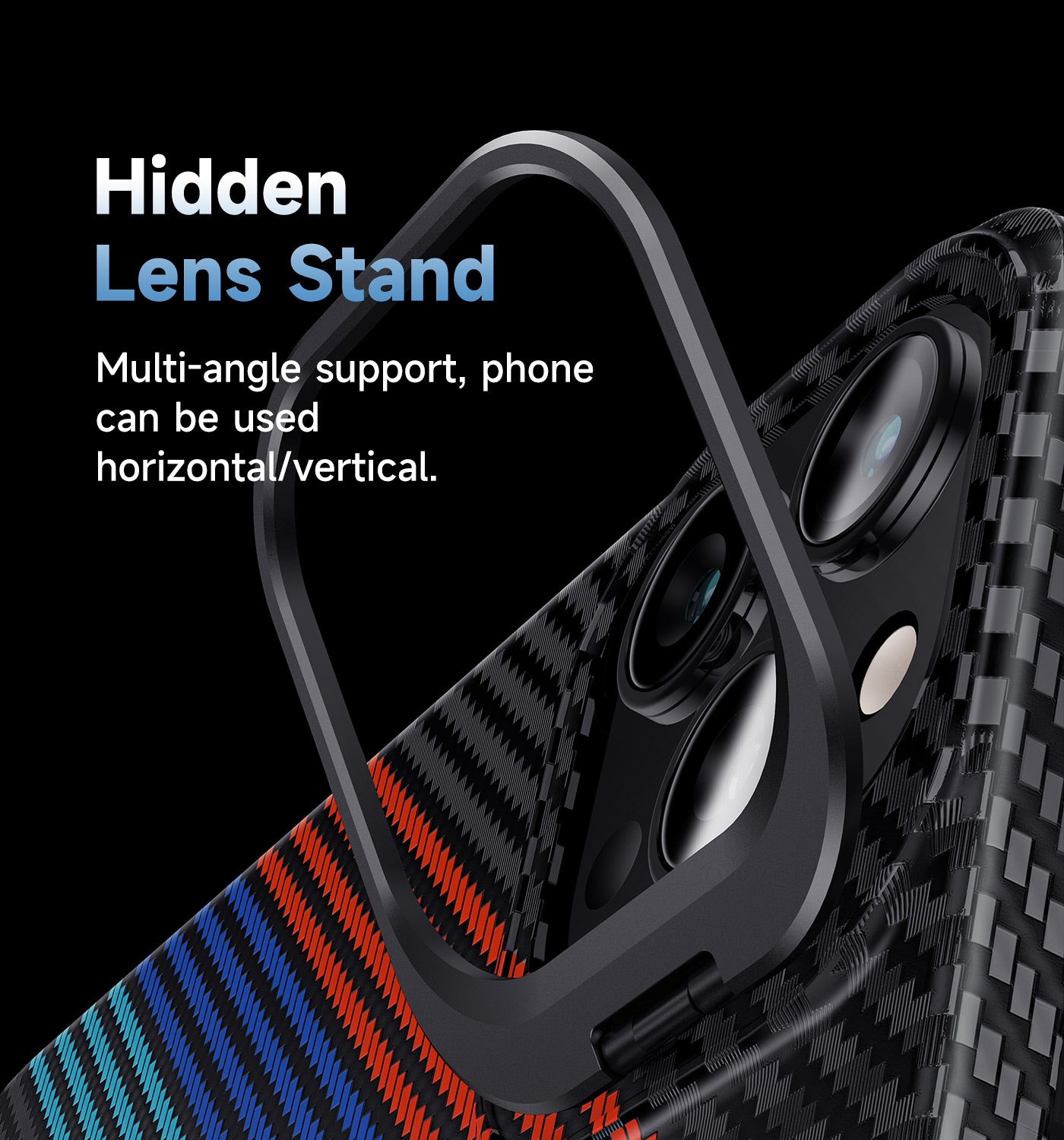 MAGICJOHN phone case both in lens protection and phone holder support wireless charging