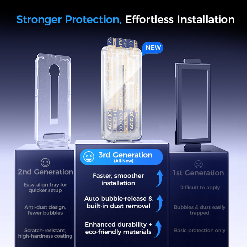 MAGIC JOHN Upgraded Screen Protector for iPhone 17/Air/Pro/Pro Max- Automatic Dust Free Eco-Friendly Protection