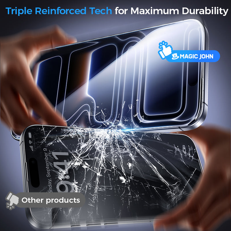 MAGIC JOHN Upgraded Screen Protector for iPhone 17/Air/Pro/Pro Max- Automatic Dust Free Eco-Friendly Protection