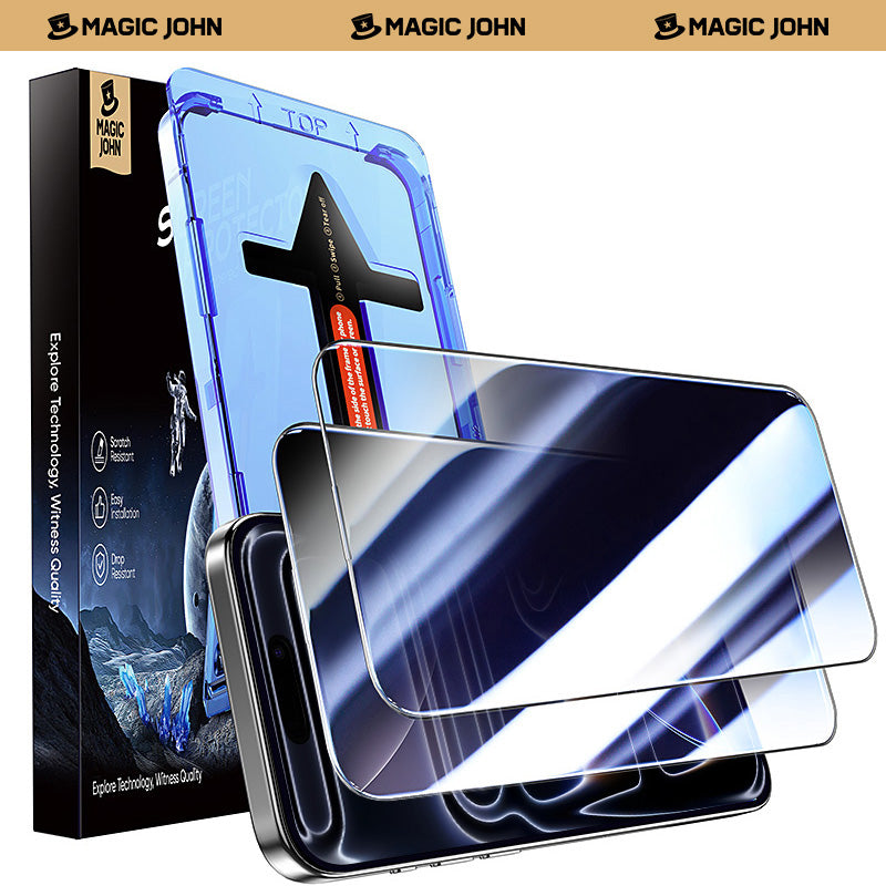 MAGIC JOHN iPhone 17/ Air/ Pro/ Pro Max Screen Protector - Dust Free Without Bubbles