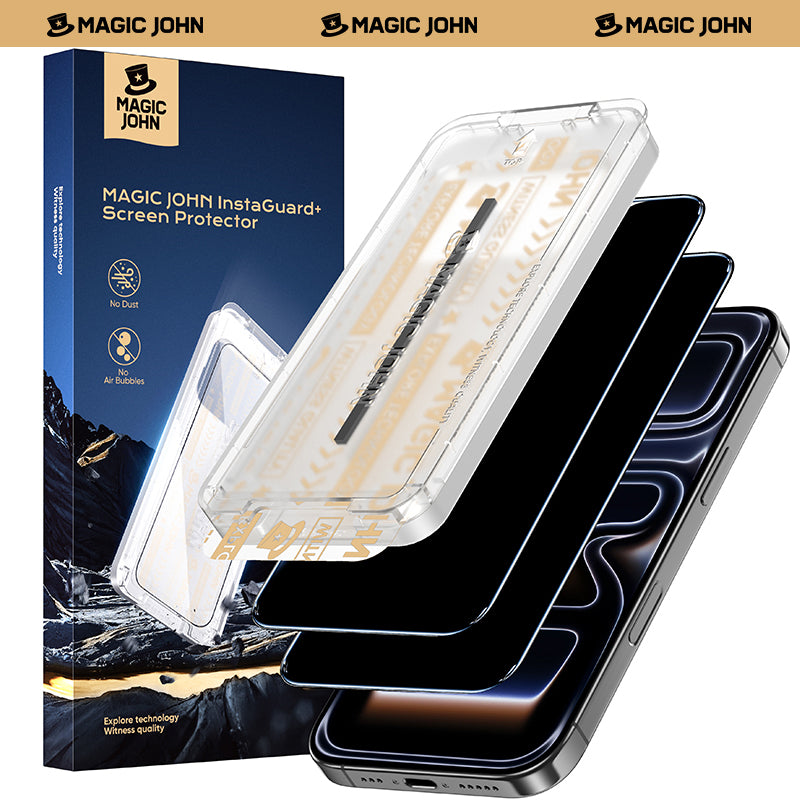 MAGIC JOHN Upgraded Screen Protector for iPhone 17/Air/Pro/Pro Max- Automatic Dust Free Eco-Friendly Protection