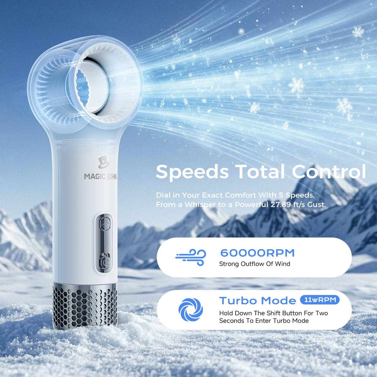 MAGIC JOHN Handheld Bladeless Fan