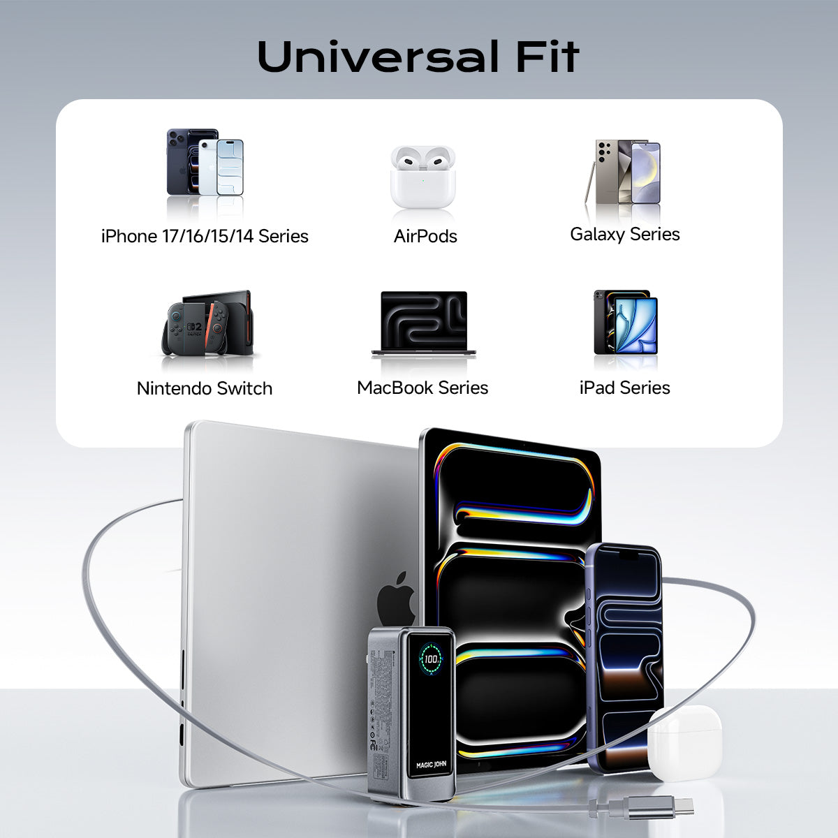 MAGIC JOHN 4-IN-1 67W Power Bank