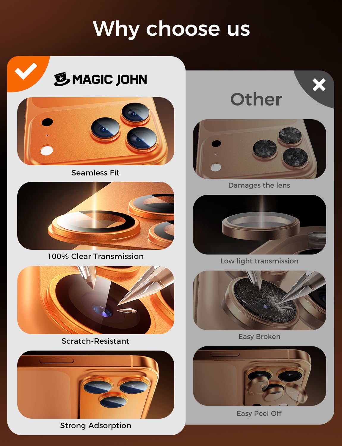 iPhone 17 Pro/Pro Max Sapphire Camera Lens Protector