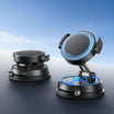 MAGIC JOHN 360° adjustable car phone holder: black, magnetic grip, clamp, flexible arm, suction base.