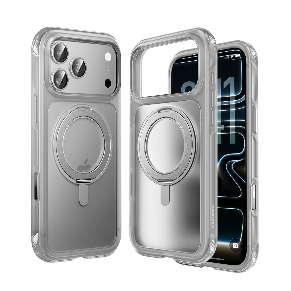 MAGIC JOHN iPhone 17 Guardian Air Cushion Kickstand Case with Magsafe