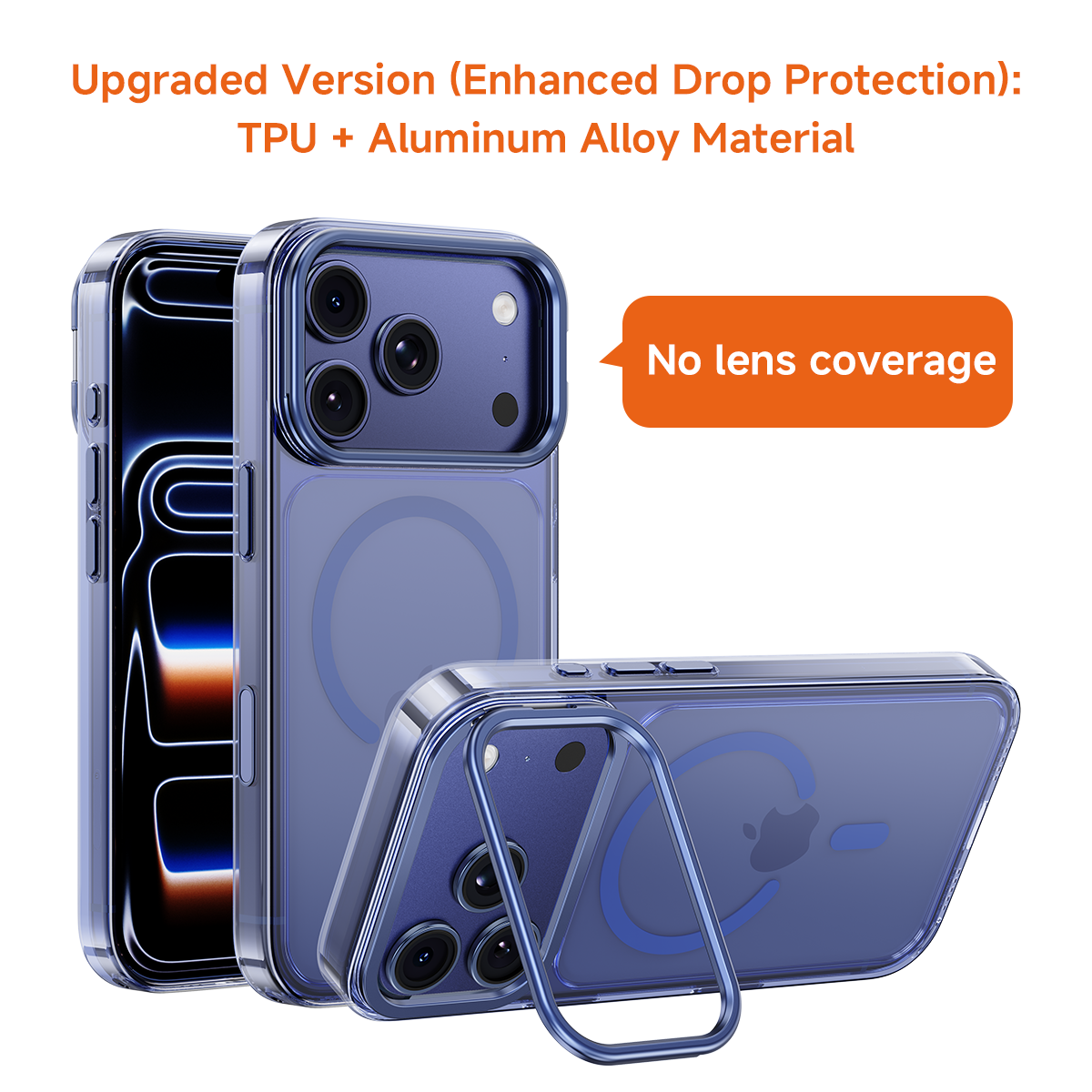 MAGIC JOHN Upgraded iPhone 17pro/ 17promax Lens Protection Kickstand Case