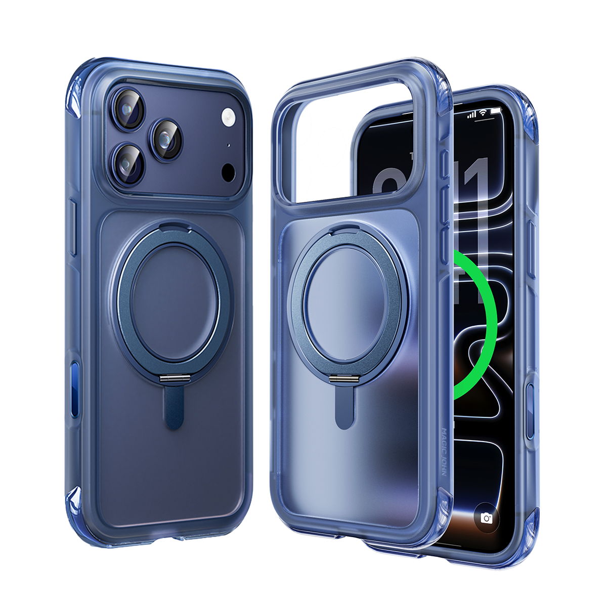 MAGIC JOHN iPhone 17 Guardian Air Cushion Kickstand Case with Magsafe